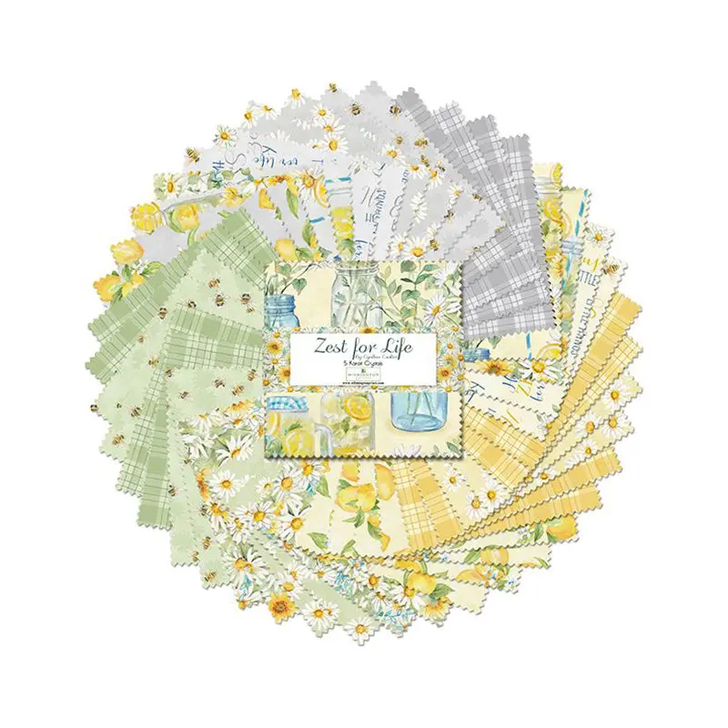 Zest For Life Cotton Fabric – 5-Karat Crystal Embellished Version 508-796-508 1