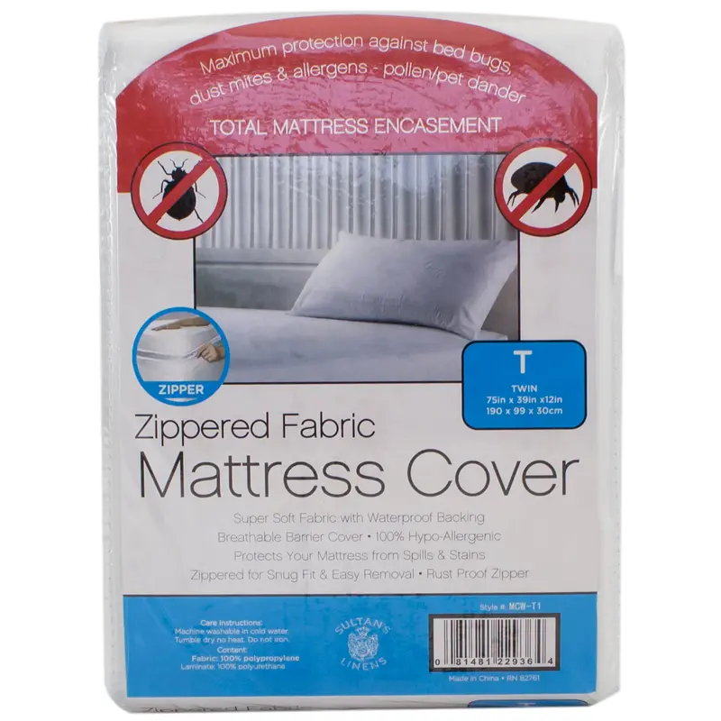 Zippered Fabric Mattress Protector – Breathable, Waterproof Cover 1